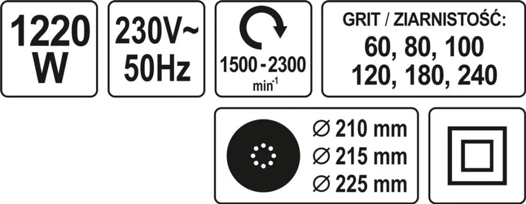 Yato YT-82340 Wandschuurmachine - 225 mm - afbeelding 5 van 6