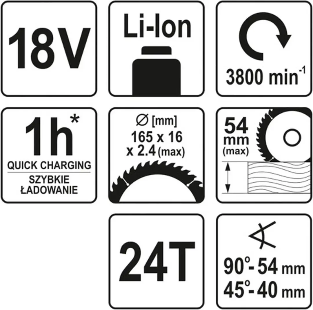 Yato YT-82811 Cirkelzaag zonder accu - 18V - 165mm - afbeelding 5 van 5