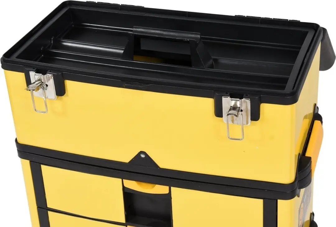 Vorel 3-delige Gereedschapswagen - 57x37x84,5cm - Geel - afbeelding 2 van 6