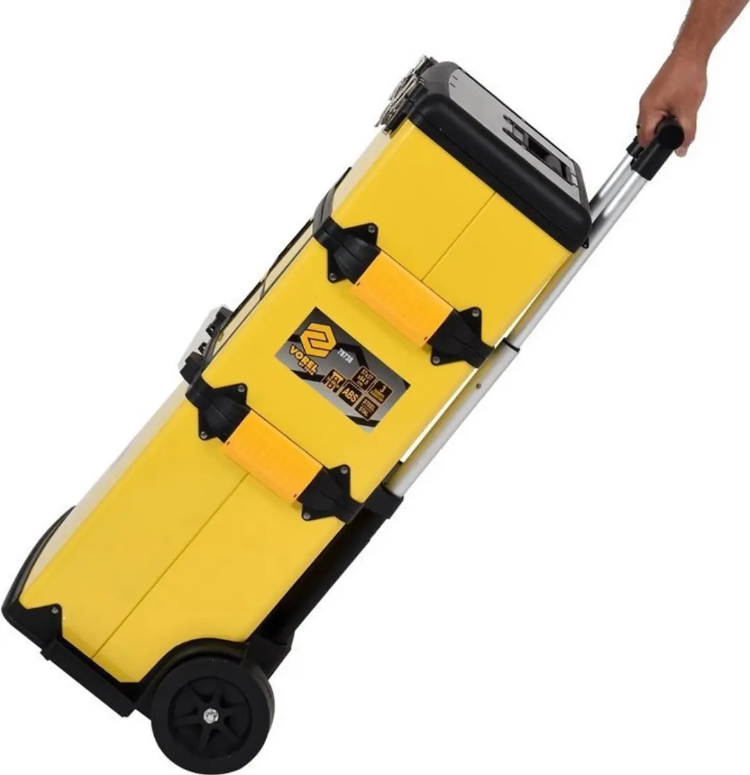 Vorel 3-delige Gereedschapswagen - 57x37x84,5cm - Geel - afbeelding 5 van 6