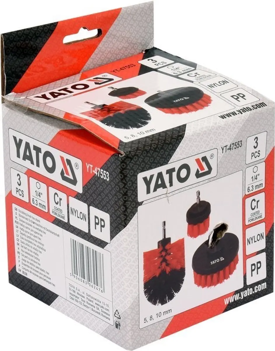 Yato YT-47553 Borstelset - Nylon - HEX - 3st - afbeelding 5 van 5