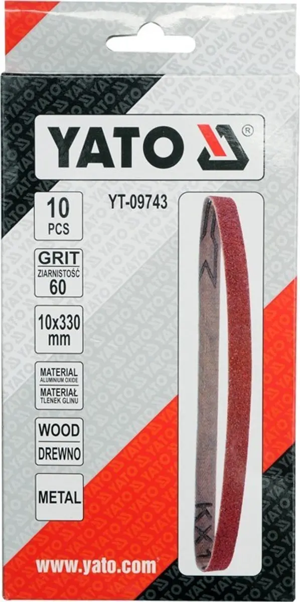 Yato Schuurband Aluminiumoxide P60 10x330mm - afbeelding 3 van 3