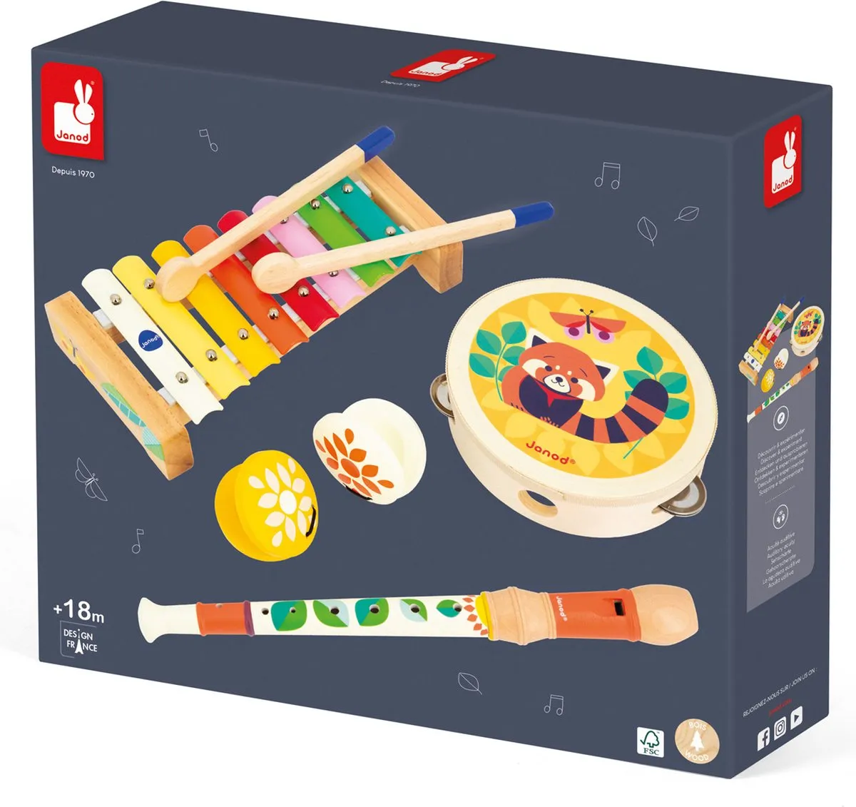 Janod Gioia Muziekinstrumenten Set - 4 Stuks - afbeelding 6 van 6