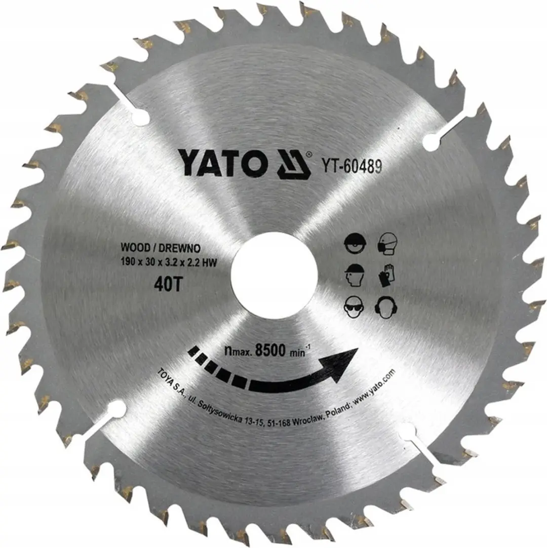 Yato YT-60489 Cirkelzaagblad Ø190mm