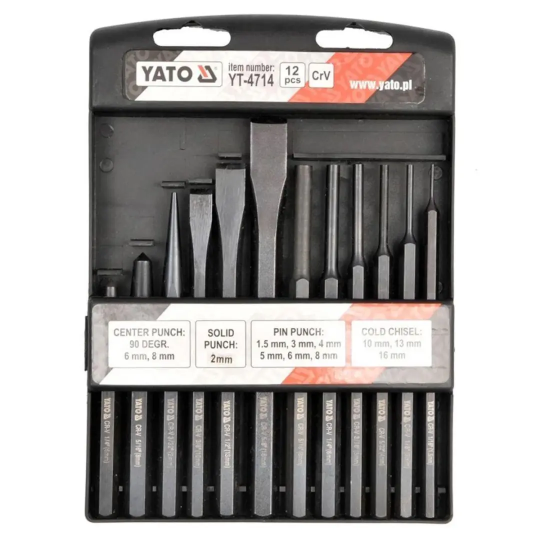 Yato 12-delige Beitel en Drevelset CrV - YT-4714 - afbeelding 4 van 5