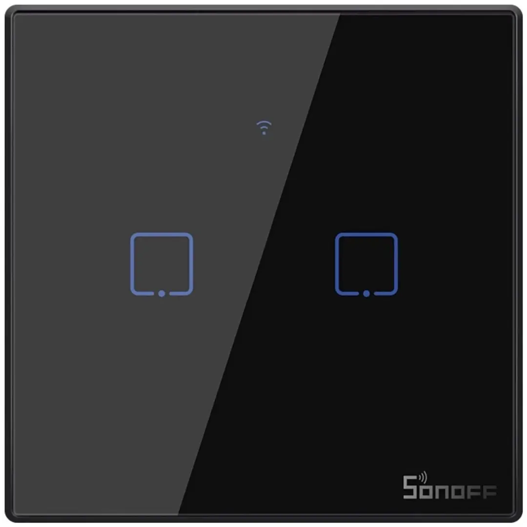 Sonoff T3EU2C Smart Wandschakelaar 2-voudig - Zwart - afbeelding 4 van 6
