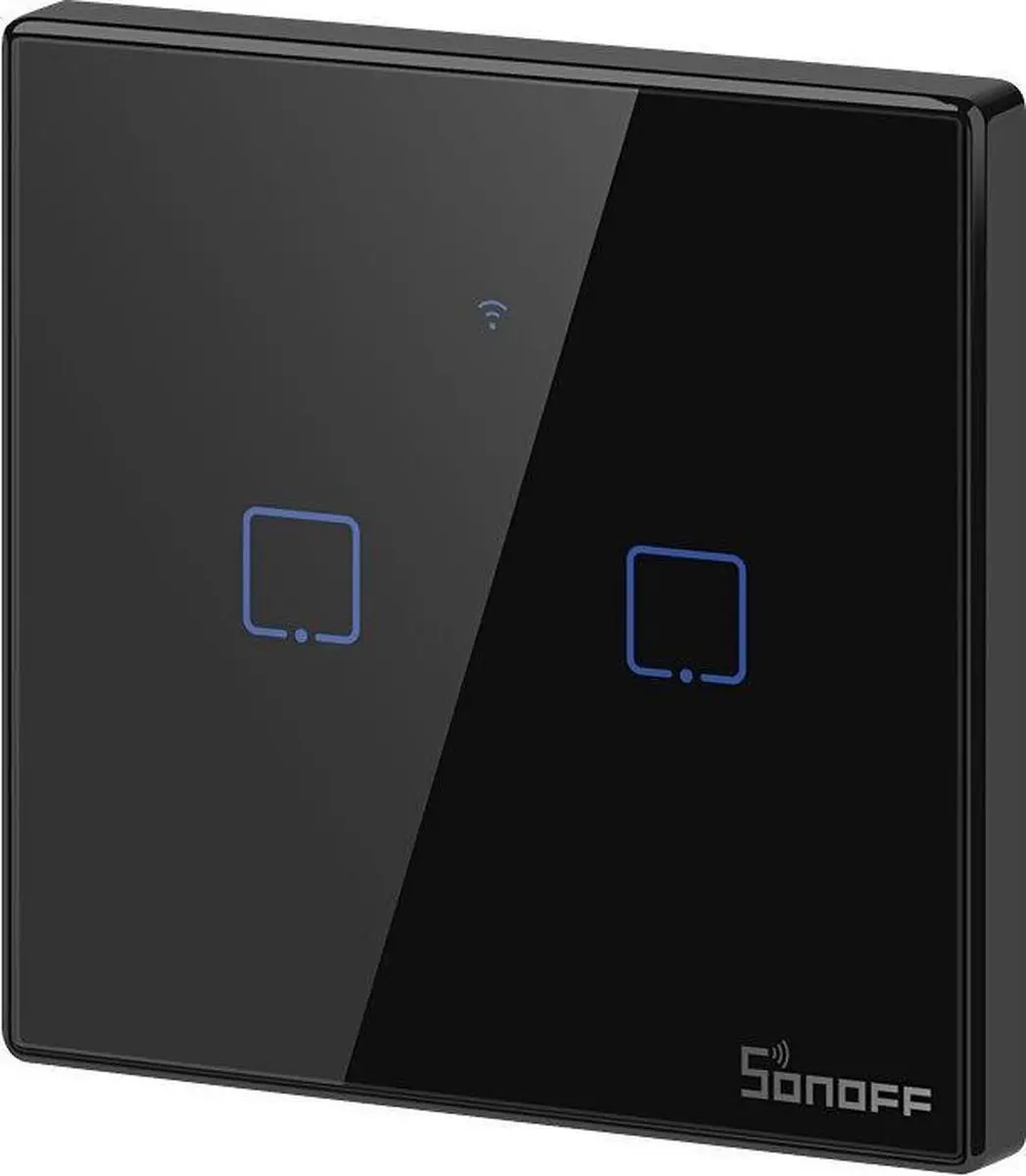 Sonoff T3EU2C Smart Wandschakelaar 2-voudig - Zwart - afbeelding 5 van 6
