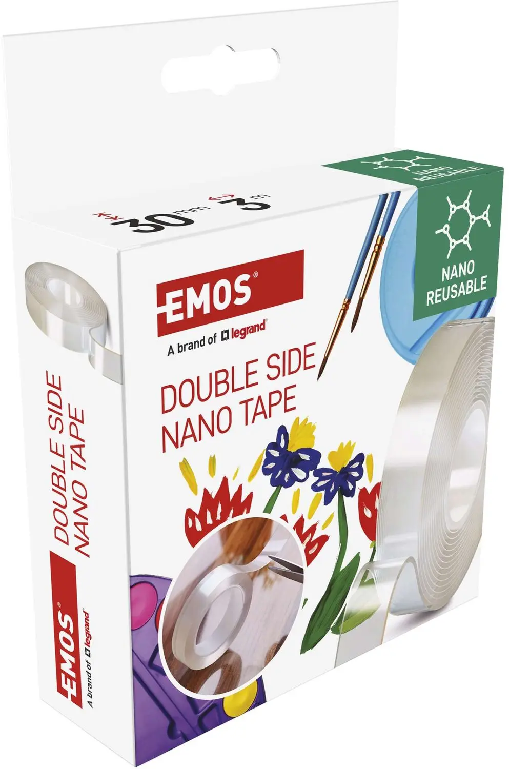 EMOS NANO Dubbelzijdige Tape F6300 - 30 mm / 3 m - Transparant - afbeelding 4 van 6