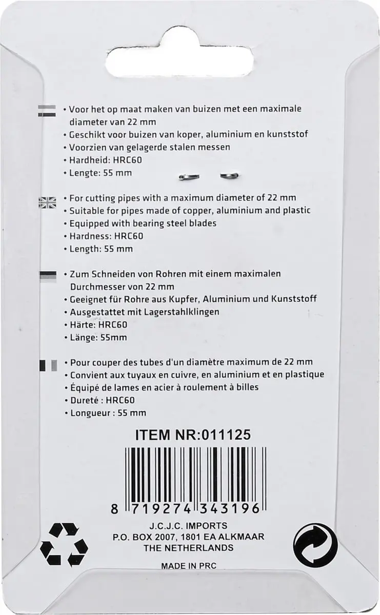 Benson Compacte mini-pijpensnijder - Ø 3-22 mm - gehard stalen snijwiel - dubbele rollen - afbeelding 4 van 6