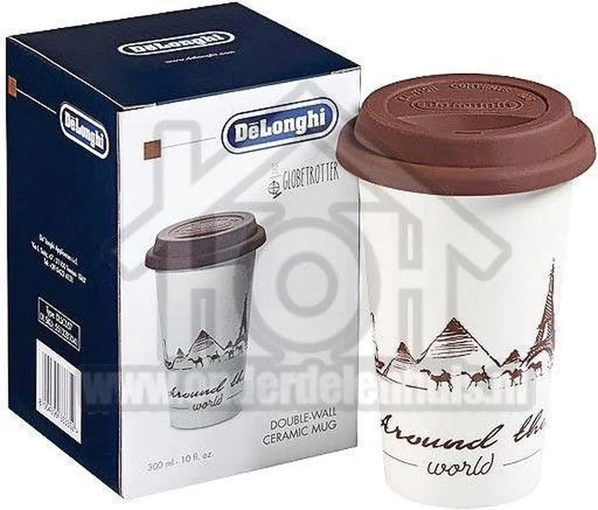De'Longhi DLSC057 Keramische Thermosbeker 350ml - Bruin/Wit