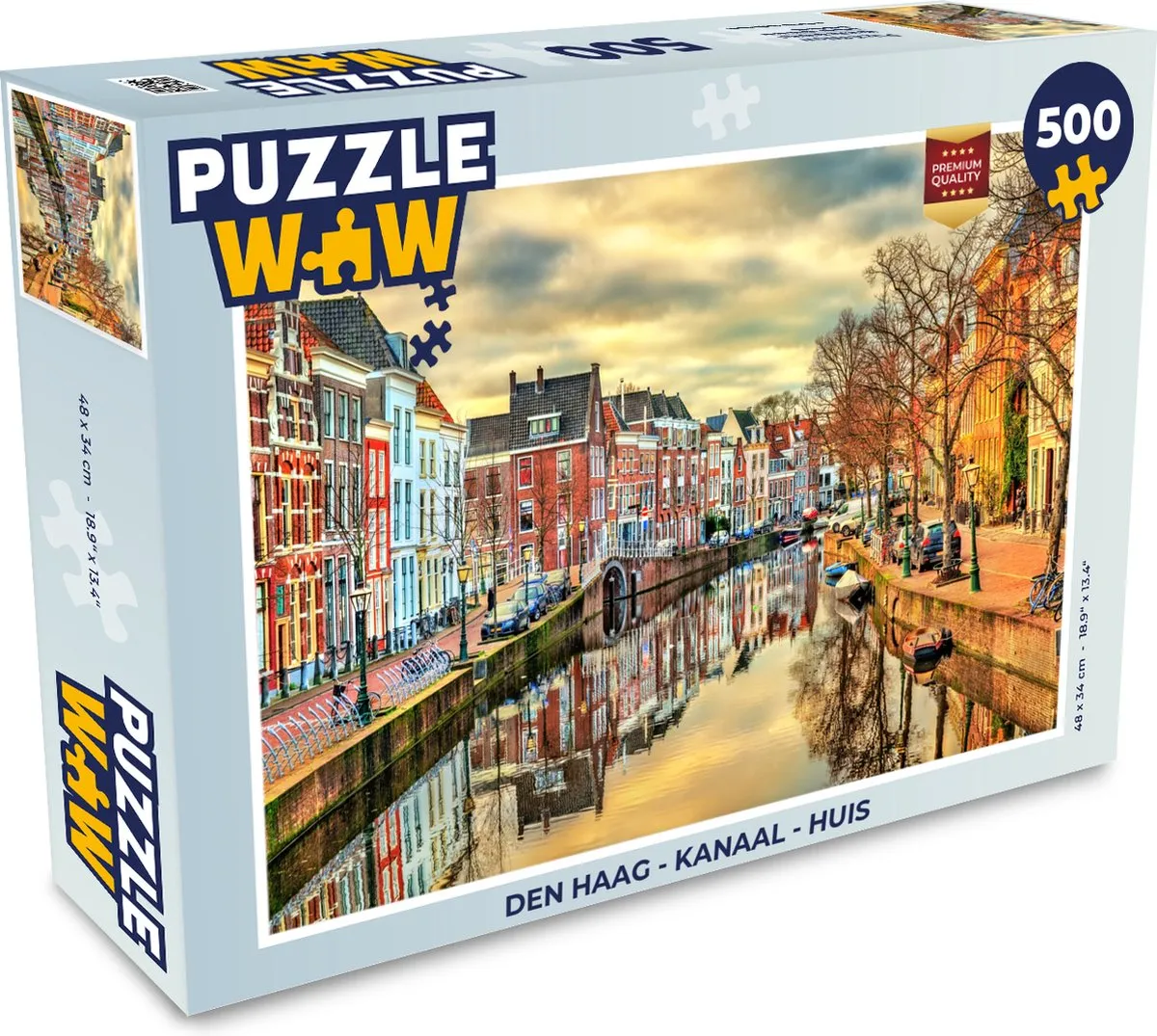 PuzzleWow Den Haag Kanaal Huis Legpuzzel 500 Stuks - Multicolor
