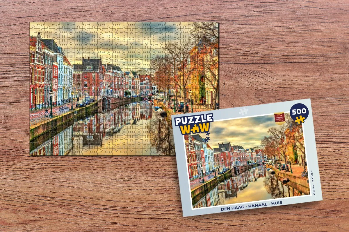 PuzzleWow Den Haag Kanaal Huis Legpuzzel 500 Stuks - Multicolor