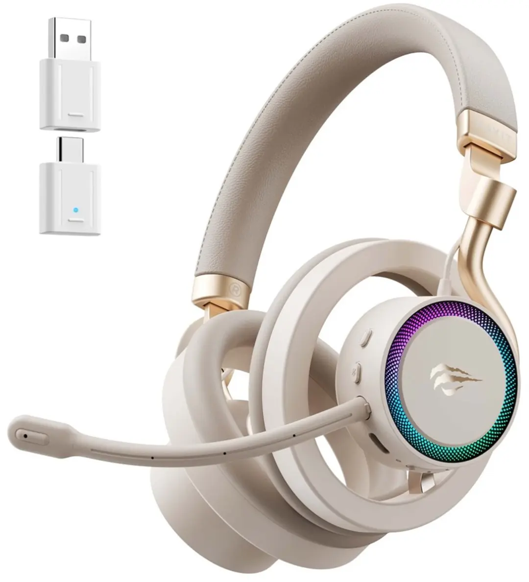 HAVIT Fuxi-H8 Draadloze Gaming Headset - Goud - afbeelding 3 van 5