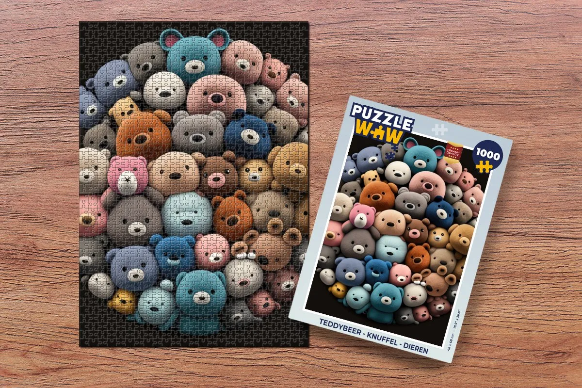PuzzleWow Teddybeer Legpuzzel 1000 Stuks - Multicolor