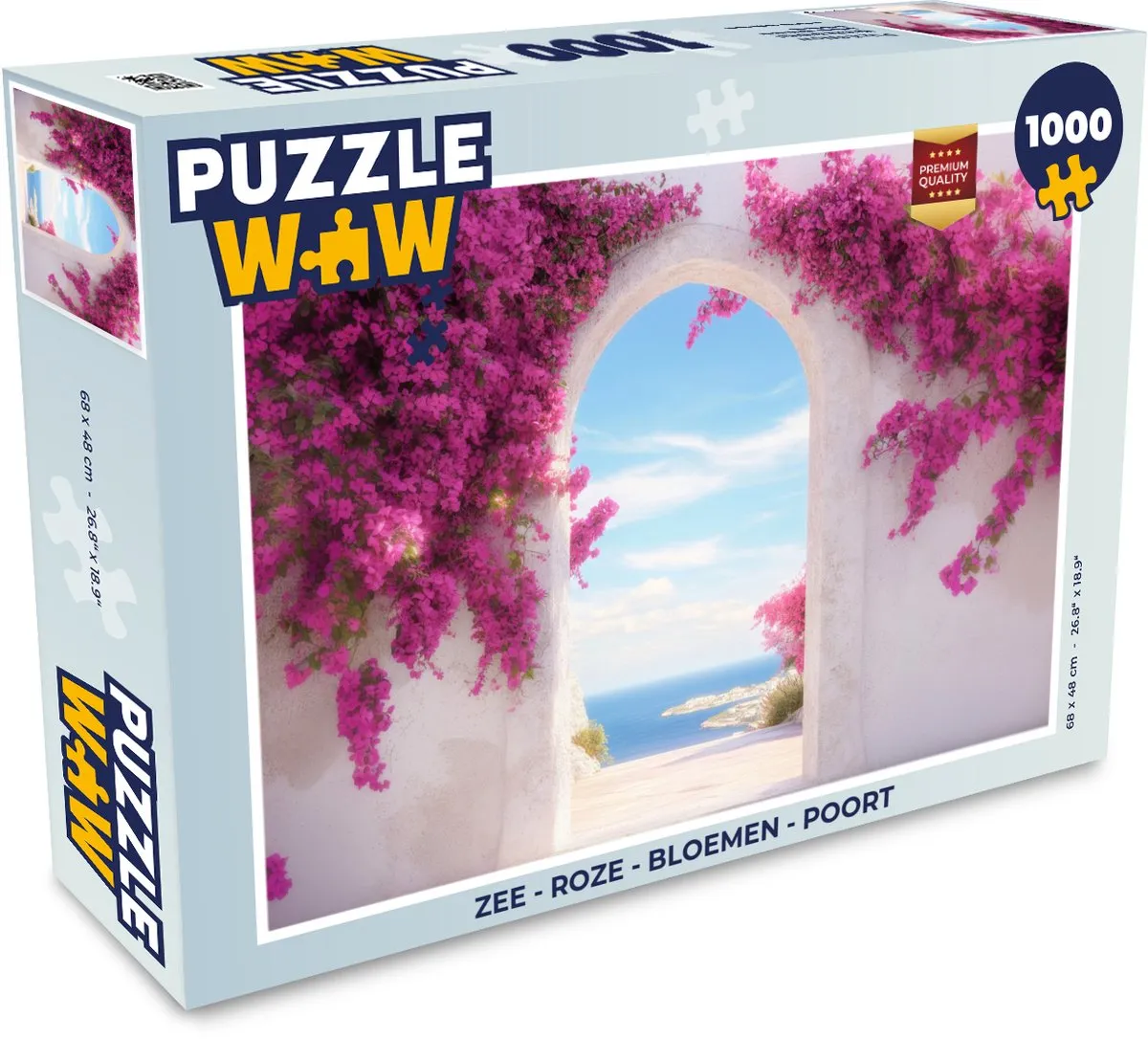 PuzzleWow Zee Roze Bloemen Legpuzzel 1000 Stuks