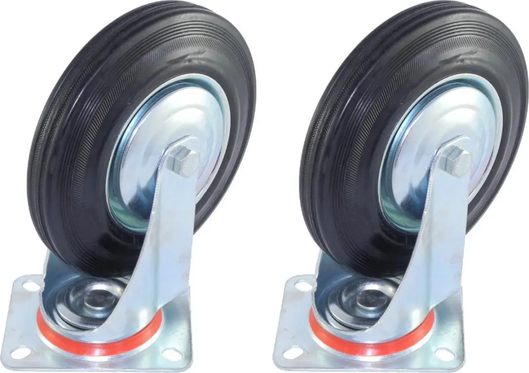 Set van 2 Zwenkwielen Transportwielen 200mm