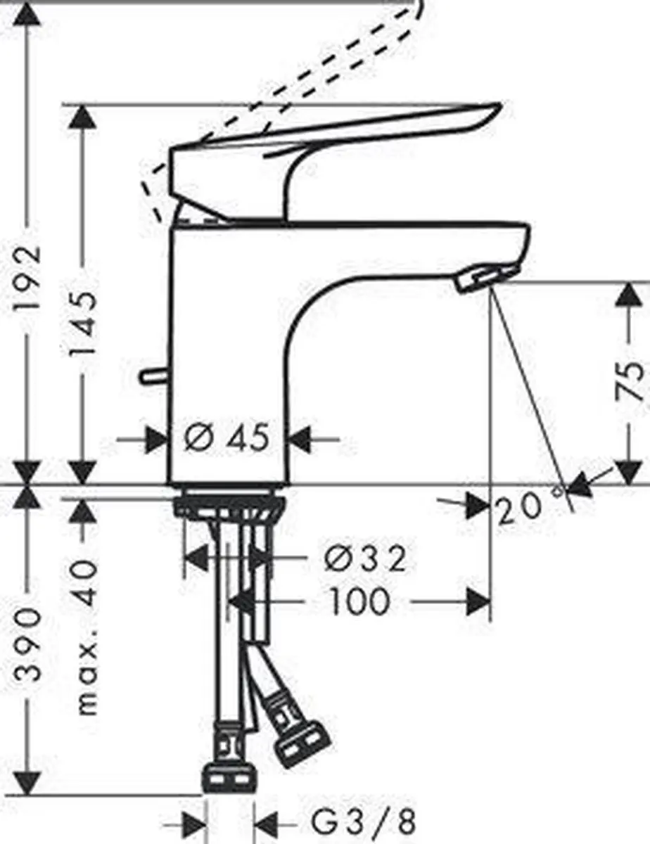 Hansgrohe Logis E 71160000 Wastafelmengkraan - Chroom - afbeelding 2 van 2