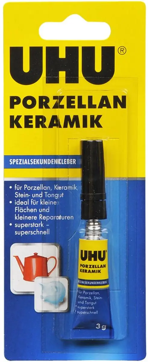 UHU sekundenlijm porselein keramiek, 3 g tube