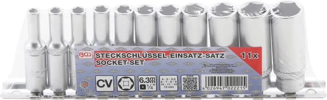 BGS Technic Doppenset 2221 - 11-delig - 1/4" 4-13mm - afbeelding 2 van 6