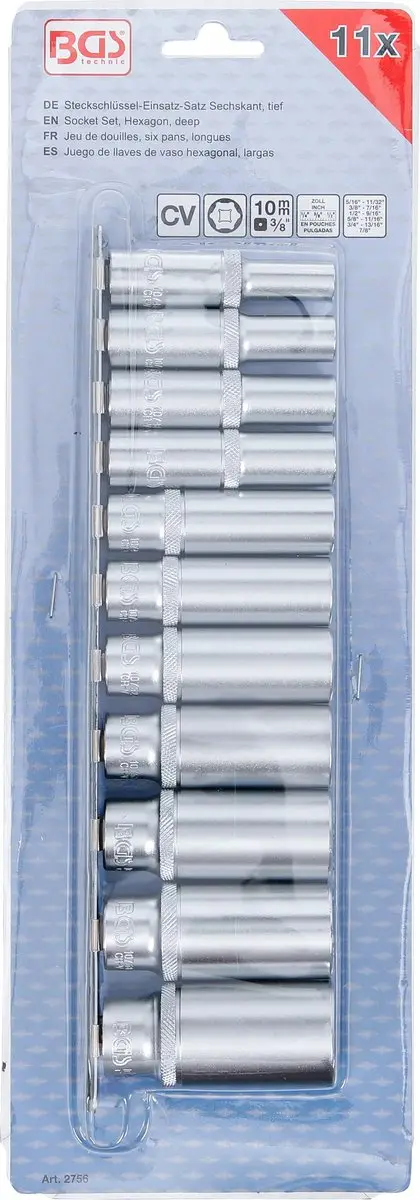 BGS Doppenset 3/8 inch zeskant 11 delig - 2756 - afbeelding 4 van 6