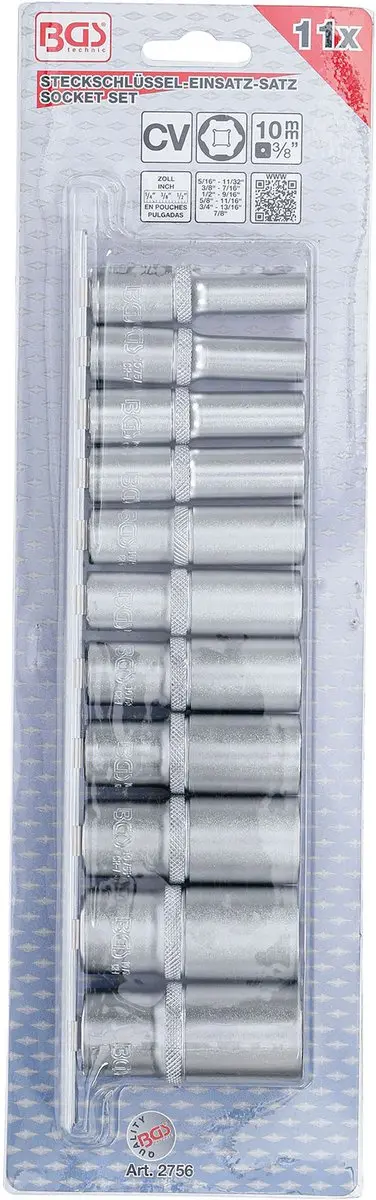 BGS Doppenset 3/8 inch zeskant 11 delig - 2756 - afbeelding 3 van 6