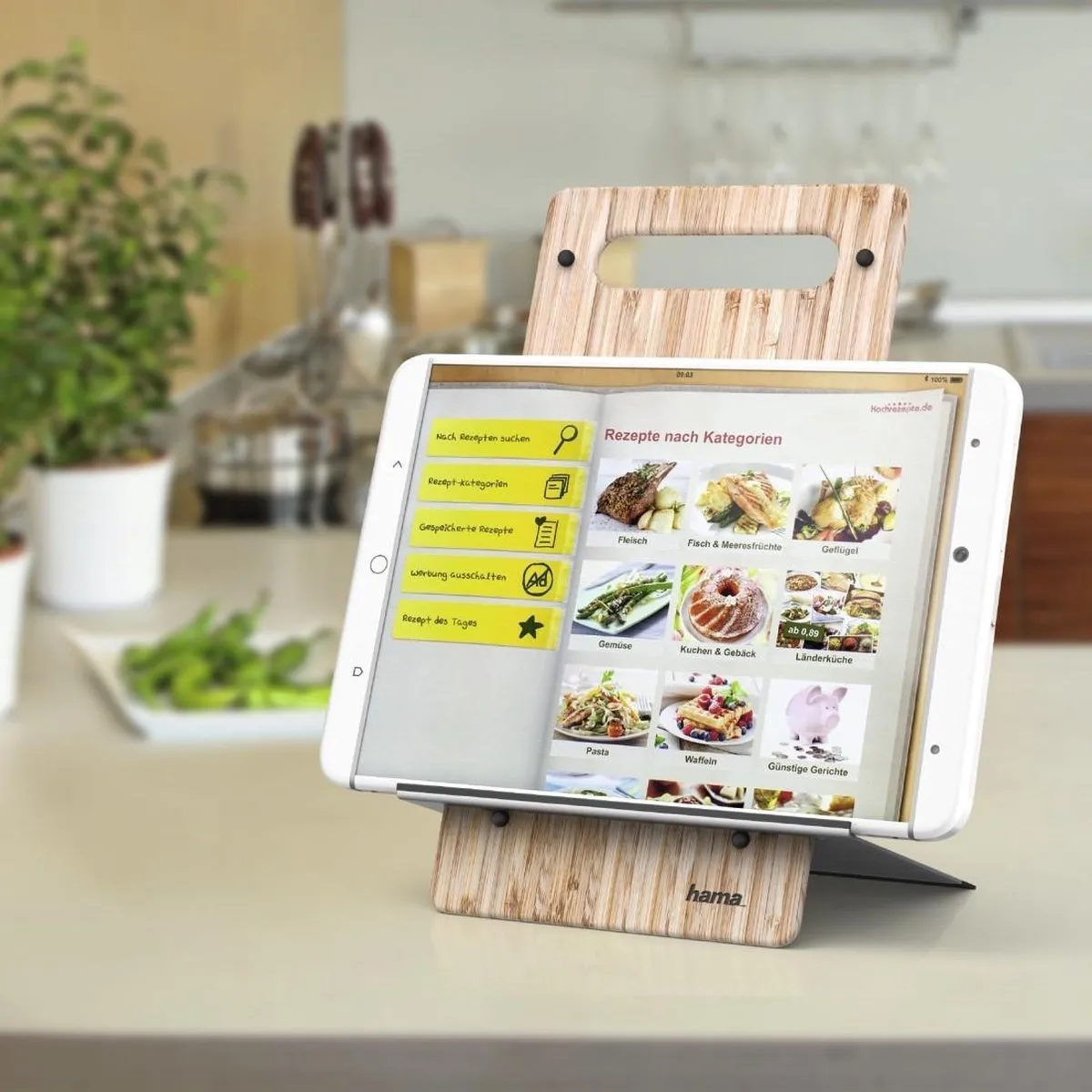Hama Timber Stand voor Tablet 7-10,5" - Zwart/Zilver - afbeelding 6 van 6