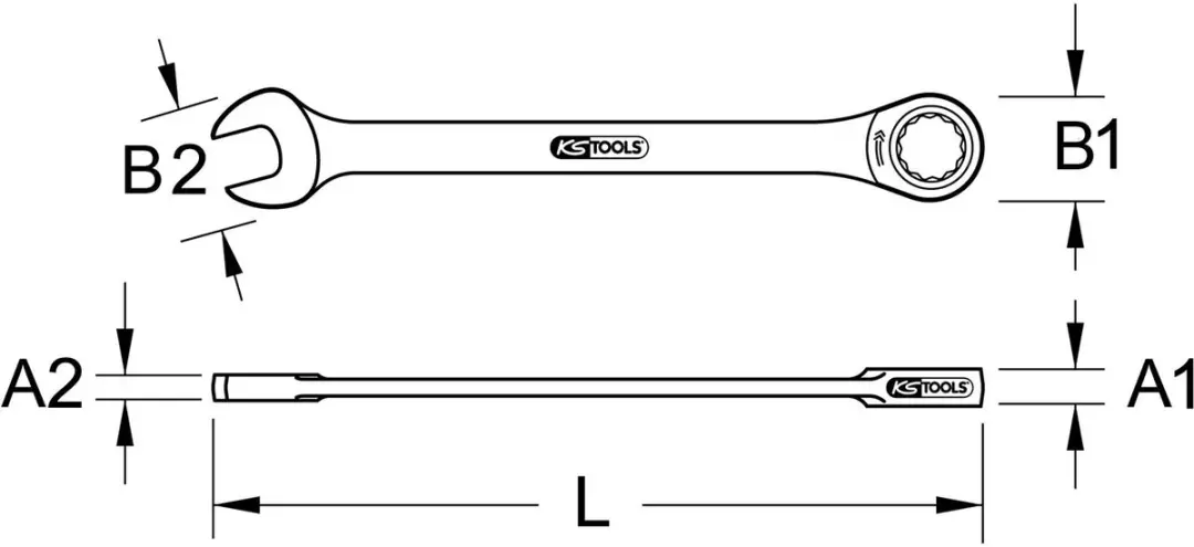 KS Tools 503.42055 GEARplus Ratelringsteekleutel - 5,5mm - afbeelding 2 van 6