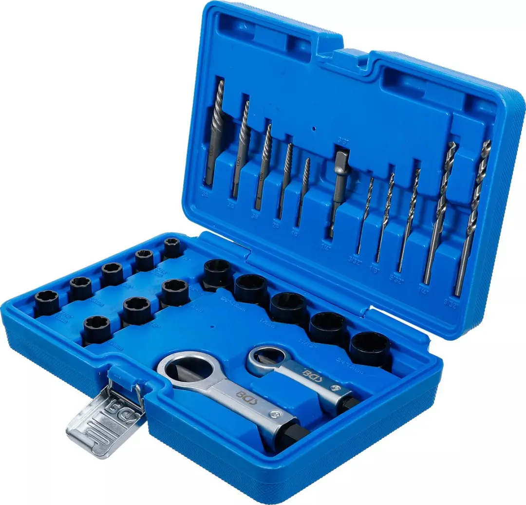 BGS technic 74581 Spiraalmoeruitdraaierset 26-delig - Blauw - afbeelding 4 van 6