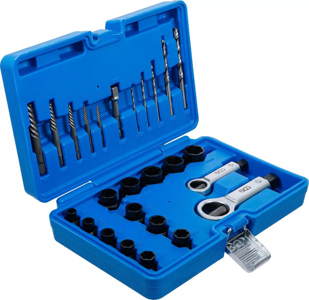 BGS technic 74581 Spiraalmoeruitdraaierset 26-delig - Blauw - afbeelding 5 van 6