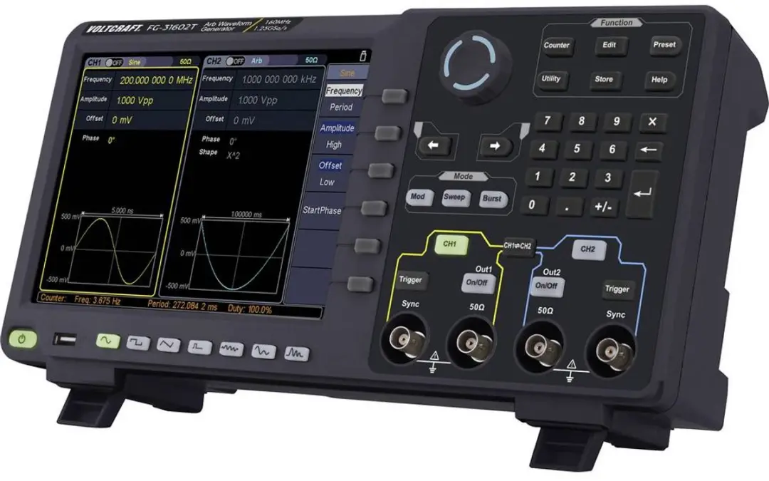 Voltcraft FG-31602T Functiegenerator 160 MHz - 2-kanaals - afbeelding 3 van 6