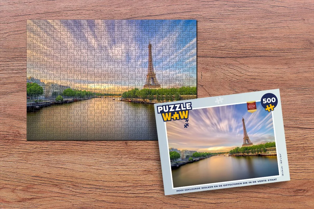 PuzzleWow Legpuzzel 500 Stuks - Wolken & Eiffeltoren Multicolor