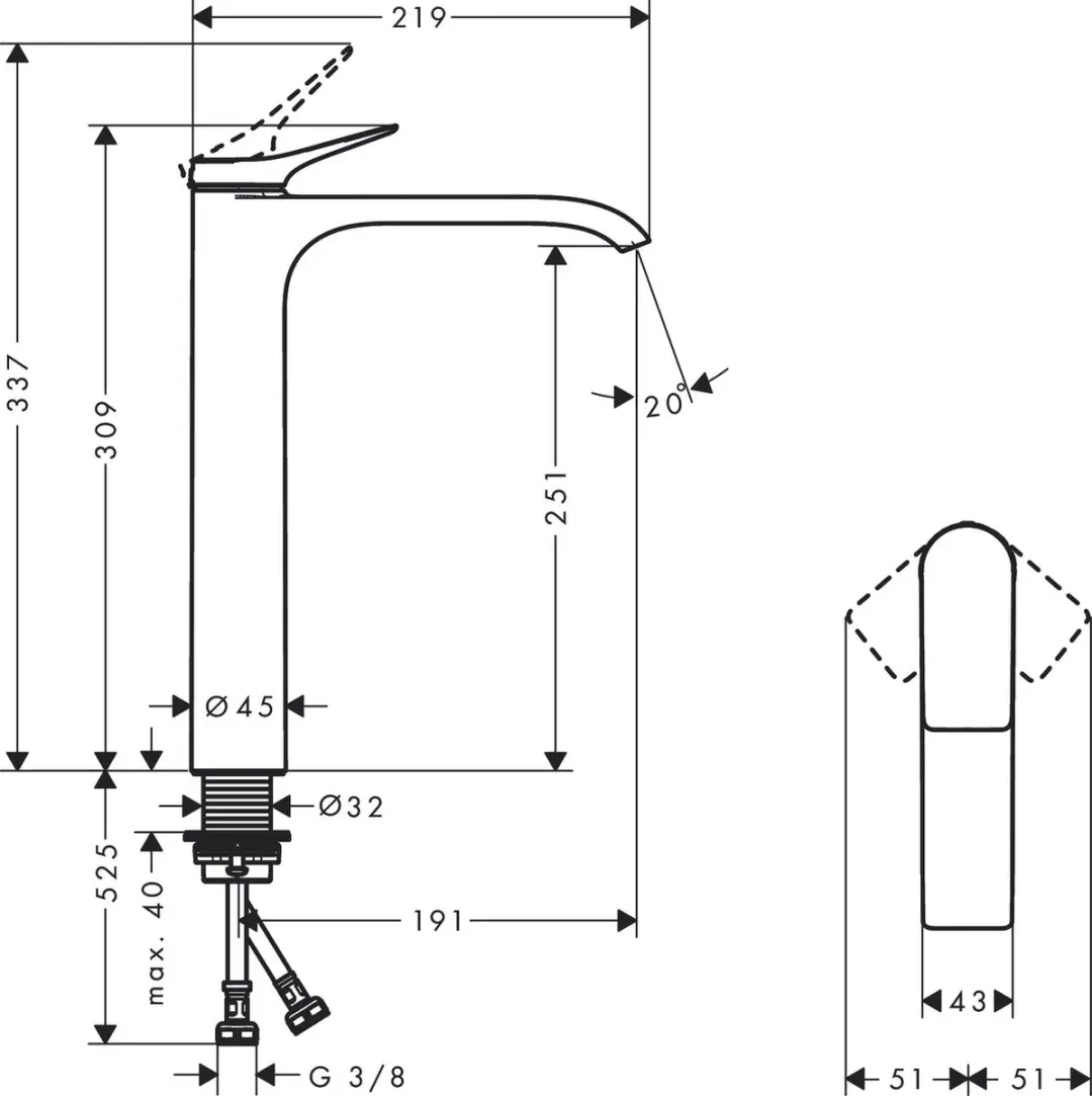 Hansgrohe Vivenis 75042700 Wastafelmengkraan - Mat Wit - afbeelding 2 van 6