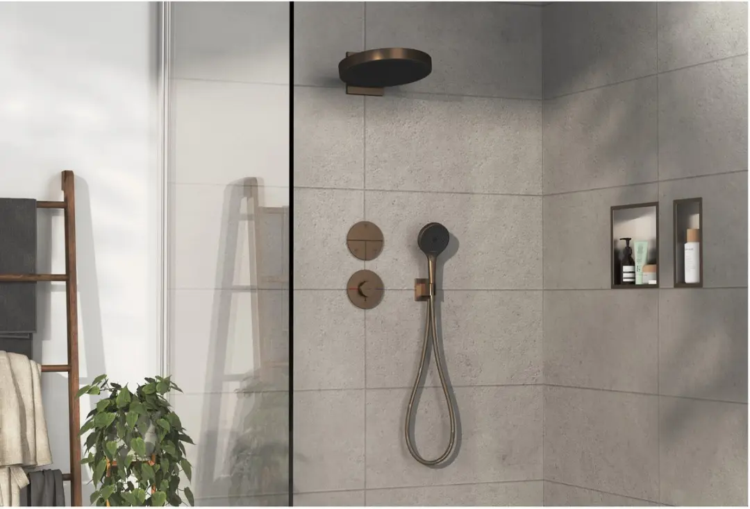 hansgrohe ShowerSelect Comfort S thermostaat inbouw voor 2 functies Brushed Bronze - afbeelding 4 van 6