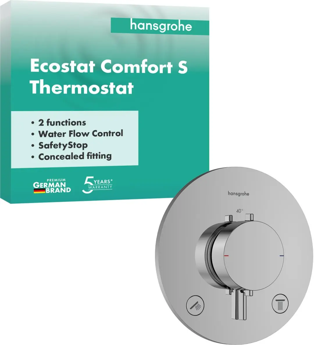 Hansgrohe Ecostat Comfort S 33715000 Inbouwthermostaat - Chroom - afbeelding 2 van 6