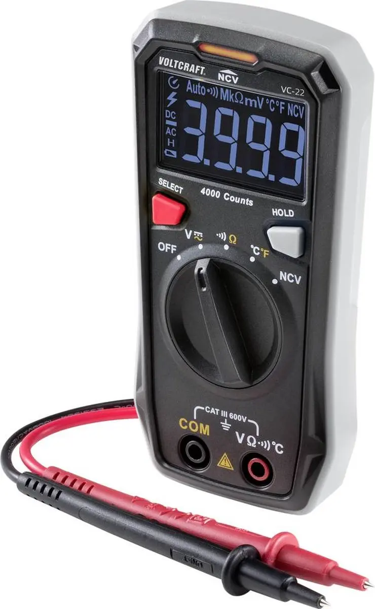 Voltcraft VC-22 VC-11899610 Multimeter - CAT III 600V - afbeelding 3 van 5