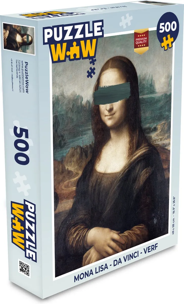 PuzzleWow Mona Lisa Legpuzzel 500 Stuks - Multicolor