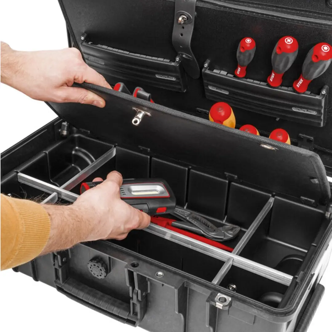 Taurus Premium Gereedschapskist - Zwenkwielen - Zwart - afbeelding 2 van 6