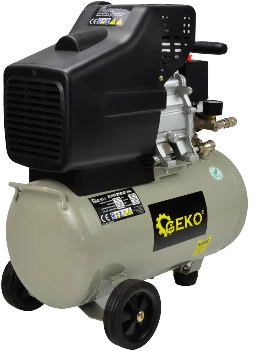 GEKO Oliegesmeerde Luchtcompressor 24L - 8 bar - 210 L/min - afbeelding 3 van 6