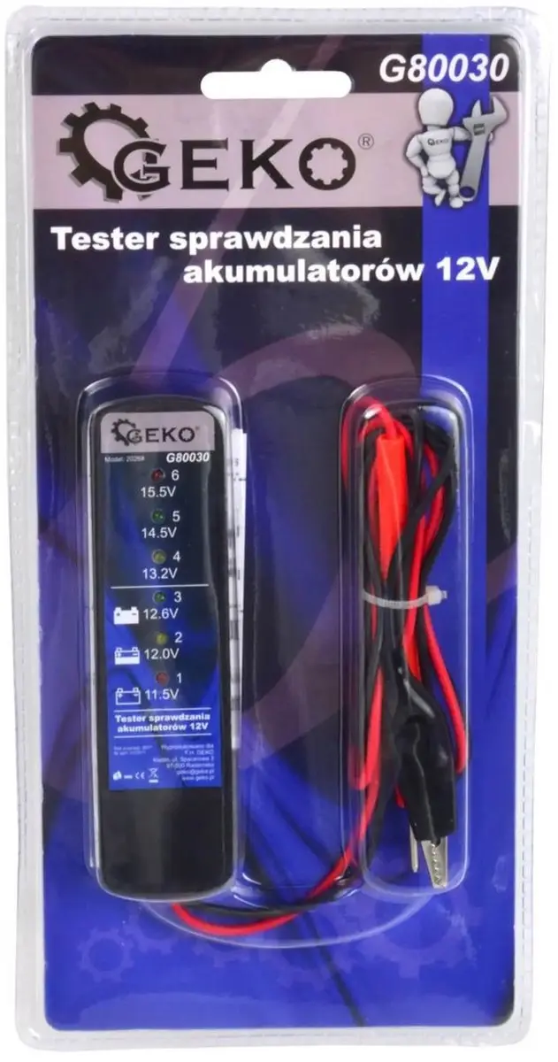 GEKO G80030 12V Accutester - Zwart - afbeelding 2 van 5