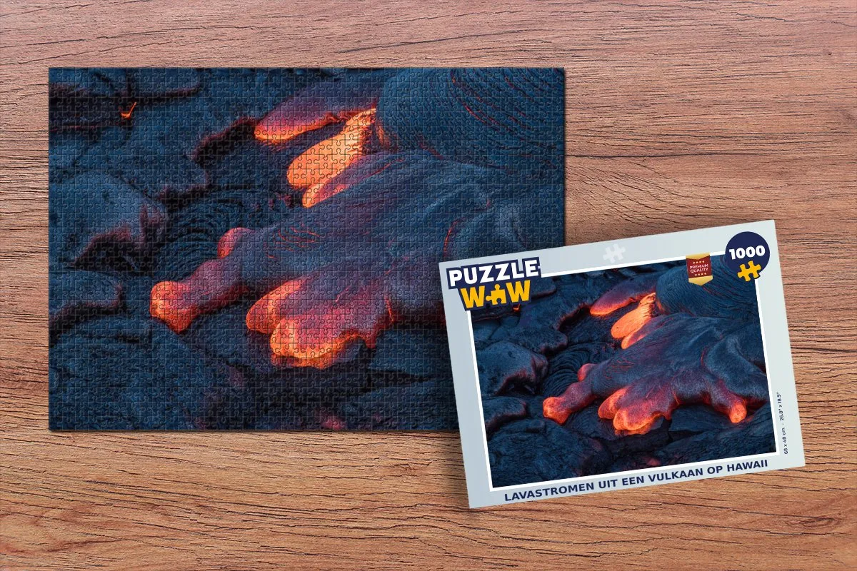 PuzzleWow Hawaii Lavastromen Vulkaan Legpuzzel 1000 Stuks - Multicolor