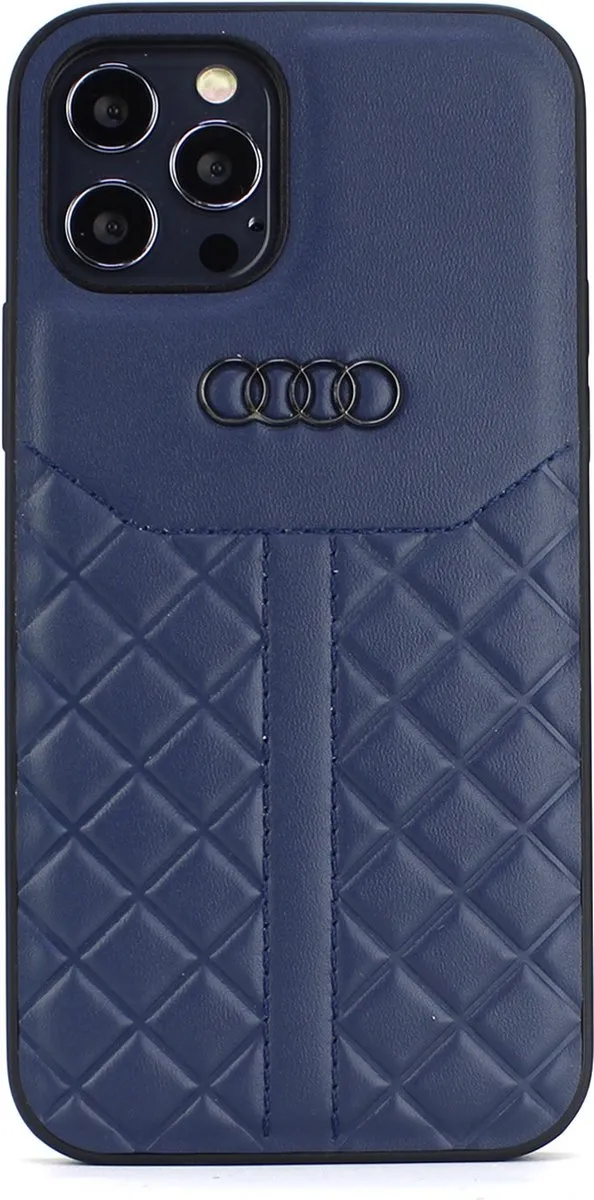 Audi Blauw Hoesje iPhone 12 Mini - Genuine Leather 8719273158784