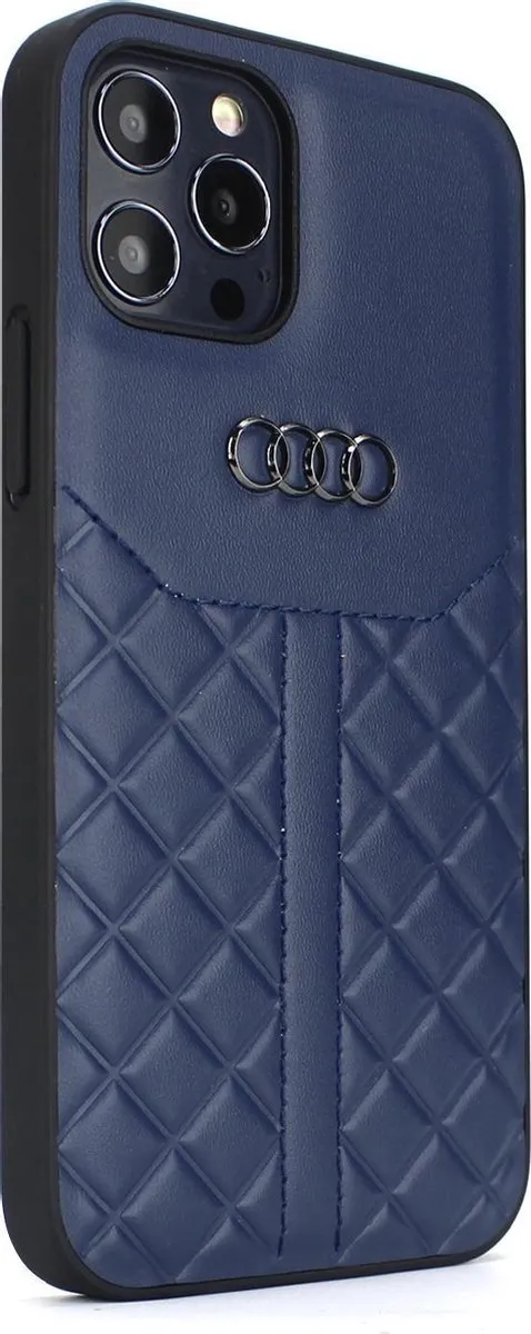 Audi Blauw Hoesje iPhone 12 Mini - Genuine Leather 8719273158784