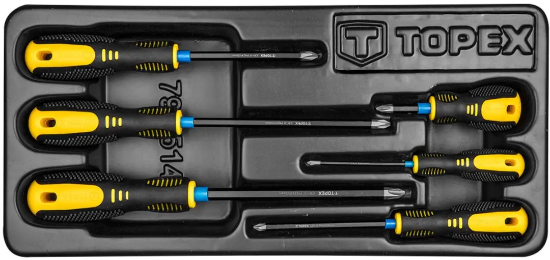 TOPEX Inleglade Inlay Schroevendraaierset PH, 6 delig