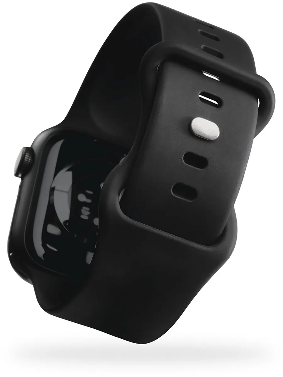 Hama Fantastic Feel Bandje Apple Watch 42/44/45/49mm - Zwart - afbeelding 2 van 6