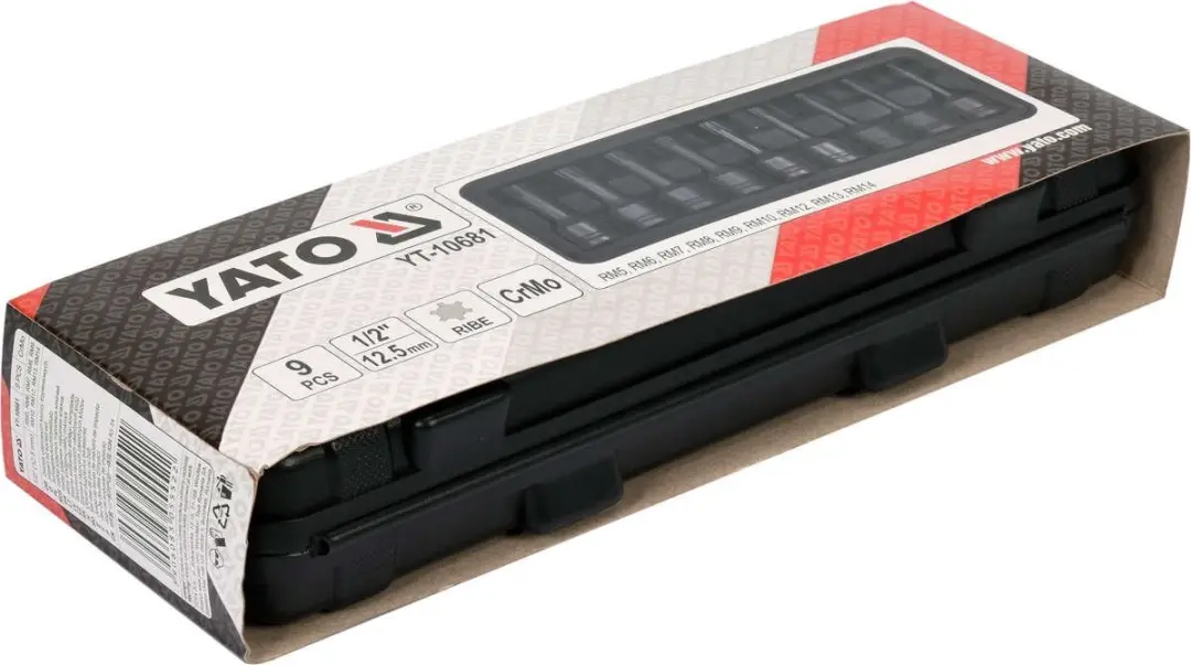 Yato Ribe Dopsleutelset 1/2" 9-delig - YT-10681 - afbeelding 6 van 6