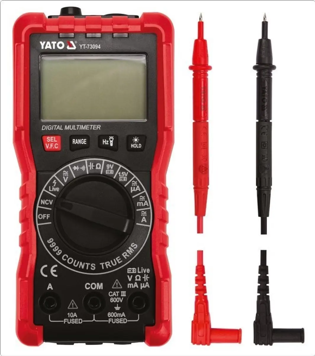 Yato YT-73094 Digitale Multimeter - 600V - Rood/Zwart - afbeelding 4 van 4