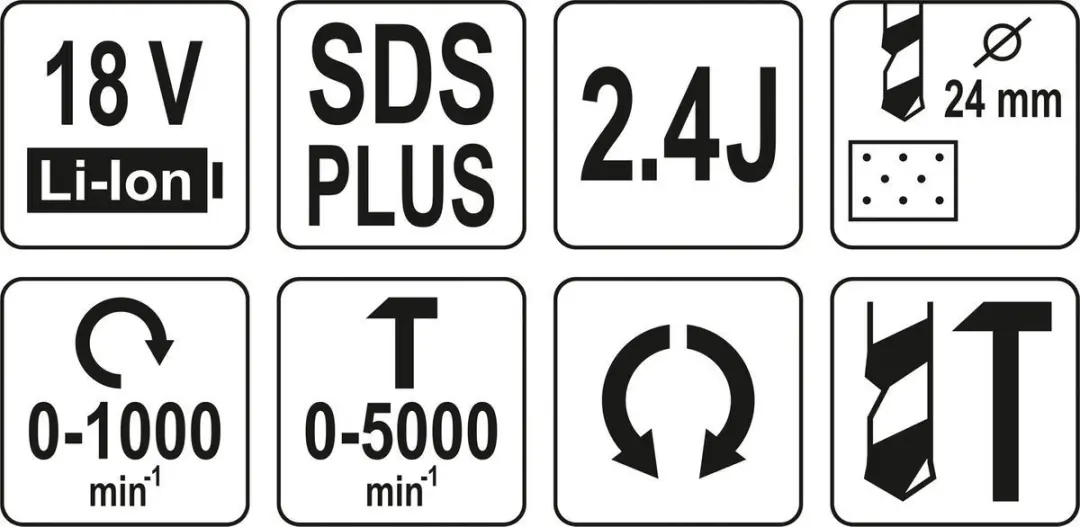 Yato YT-82772 18V Accu SDS-plus Boorhamer - 2.4J - Solo - afbeelding 4 van 4