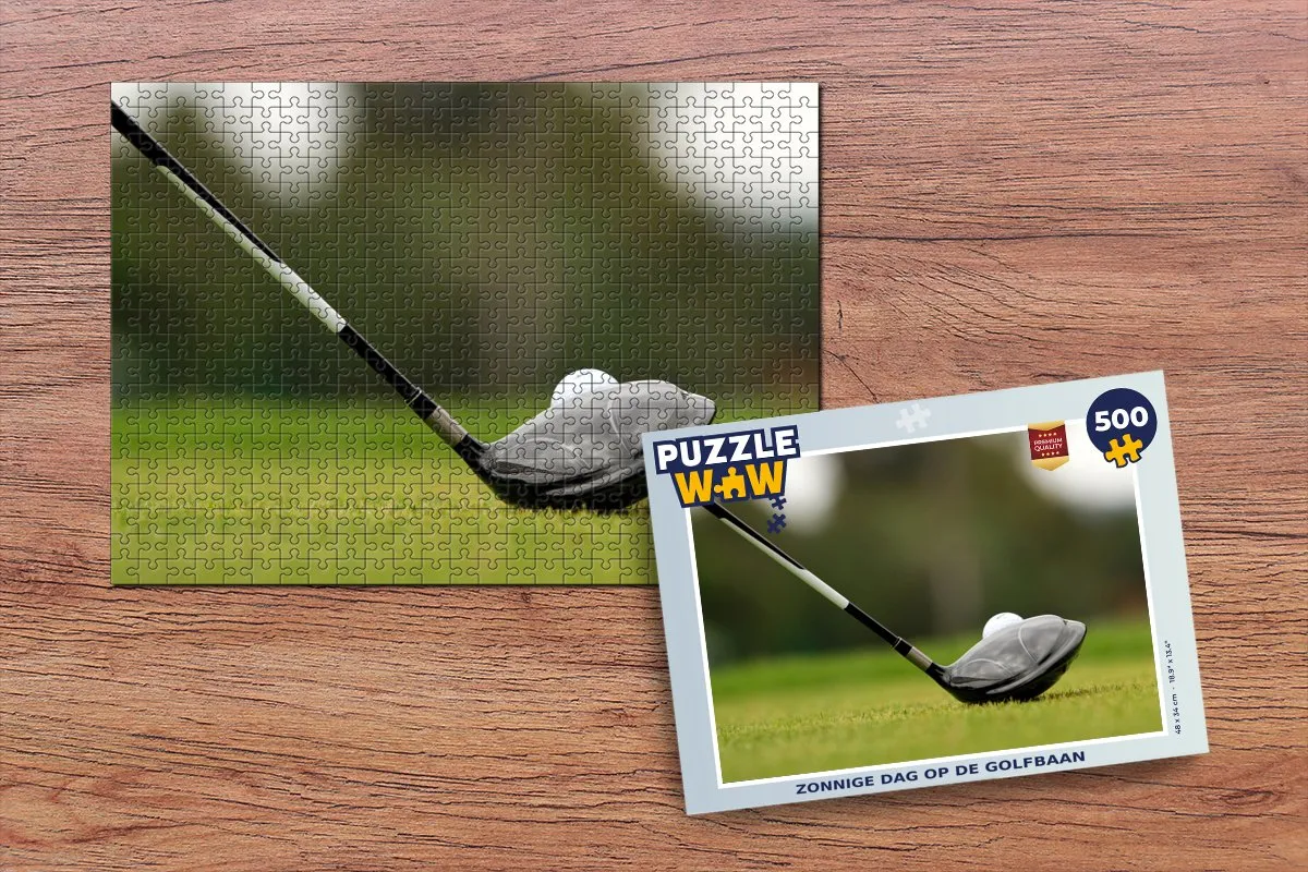 PuzzleWow Legpuzzel Zonnige dag op de golfbaan 500 Stuks