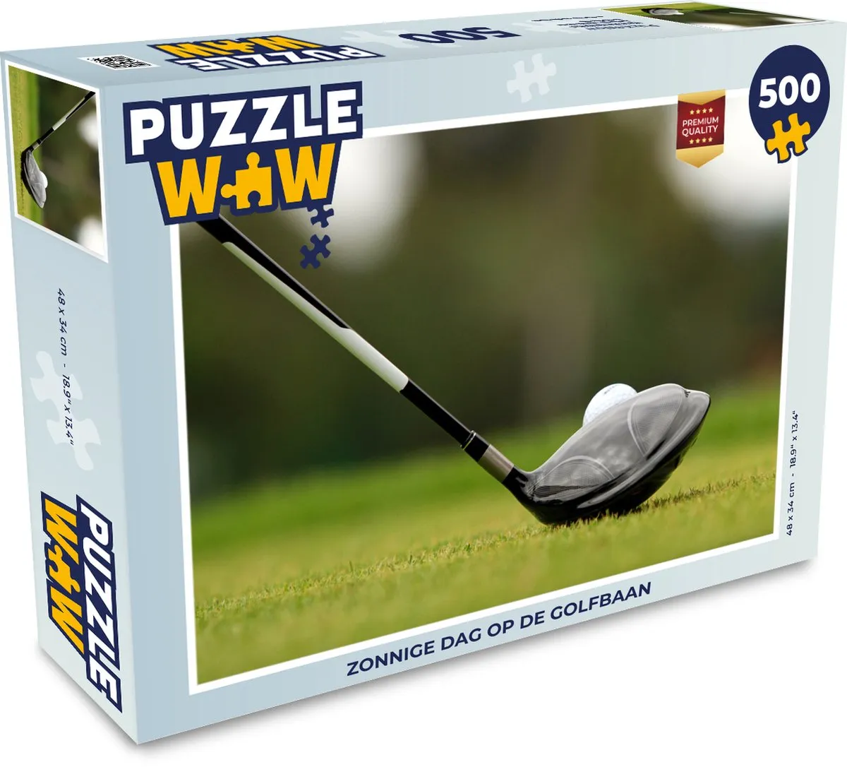 PuzzleWow Legpuzzel Zonnige dag op de golfbaan 500 Stuks - Multicolor