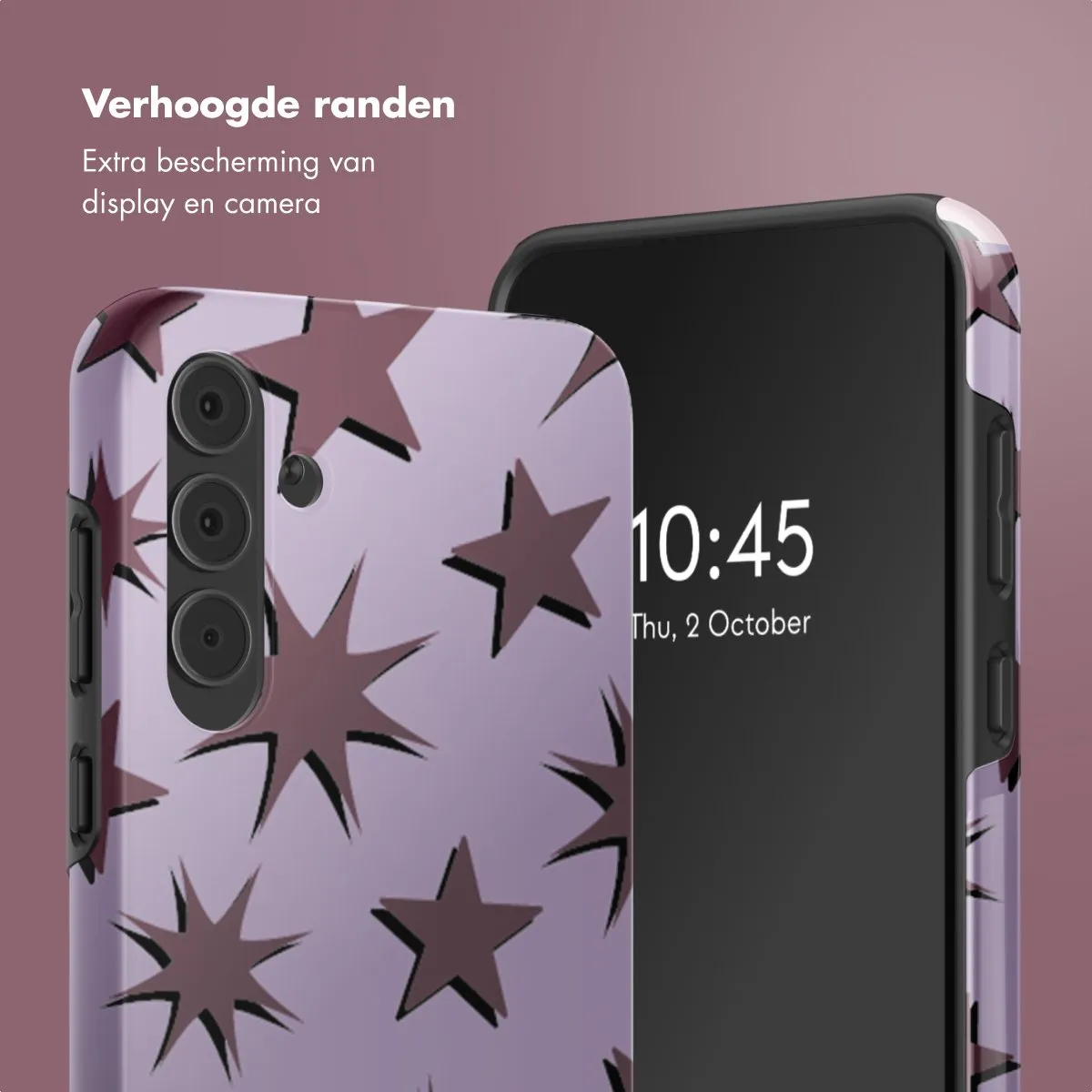 Selencia Hoesje Samsung Galaxy A55 - Stars Plum Lilac